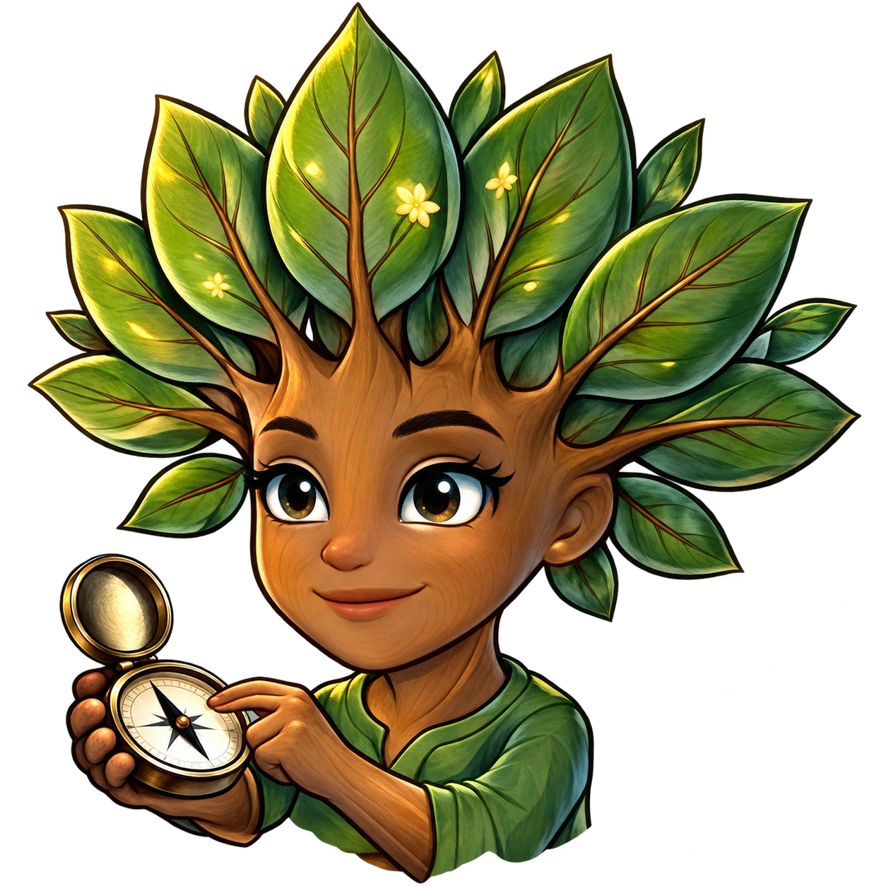 Ira holding a compass
